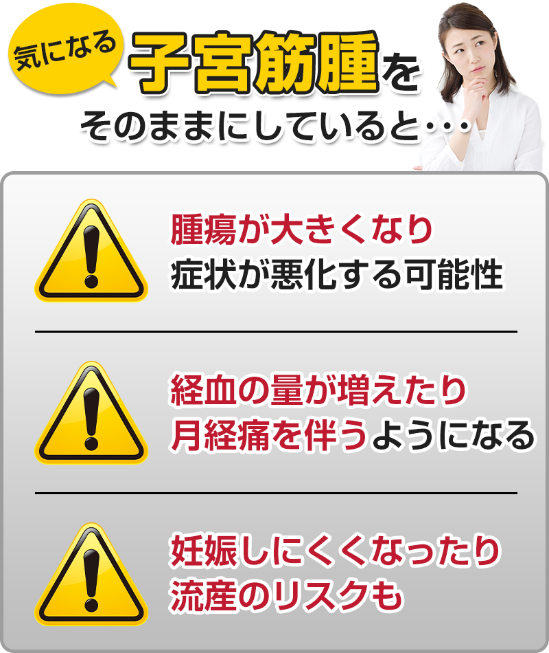 気になる子宮筋腫をそのままにしていると…
